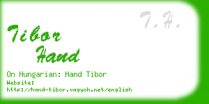 tibor hand business card